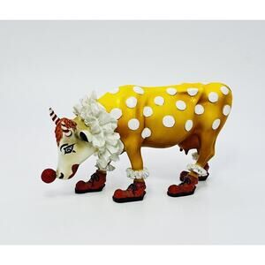 Vtg Cow Parade Clown Cow Wearing Shoes Yellow With White Dot 9128 Collectible